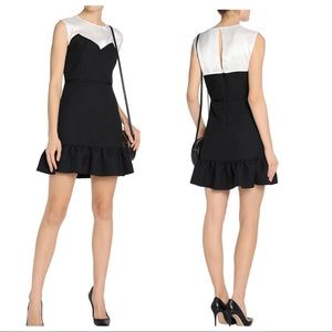 SANDRO Nico satin-paneled matelassé mini dress